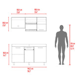 Cocina Miró Blanco Marquez y Macadamia 150x72cm sin Mesón y sin Estufa - COCINAS | Bylmo