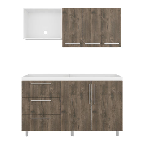 Cocina Rubí Blanco Marquez y Bellota 150x60cm sin Mesón y sin Estufa - COCINAS | Bylmo