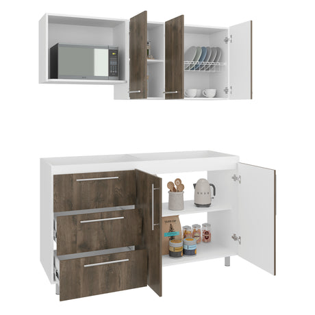 Cocina Rubí Blanco Marquez y Bellota 150x60cm sin Mesón y sin Estufa - COCINAS | Bylmo