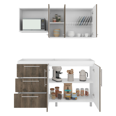 Cocina Rubí Blanco Marquez y Bellota 150x60cm sin Mesón y sin Estufa - COCINAS | Bylmo