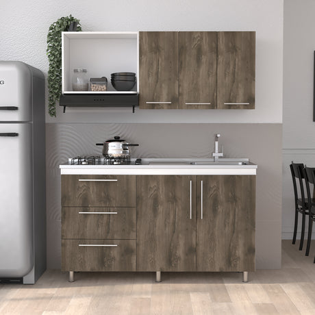 Cocina Rubí Blanco Marquez y Bellota 150x60cm sin Mesón y sin Estufa - COCINAS | Bylmo