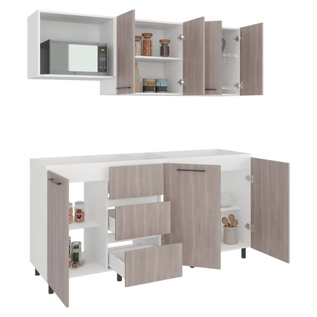 Cocina Erie Blanco Marquez y Bardolino 180x60cm sin Mesón y sin Estufa - COCINAS | Bylmo