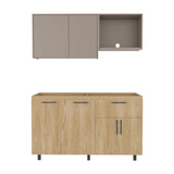 Cocina Emilia Fresno Europeo y Taupe 150x60.1cm sin Mesón y sin Estufa - COCINAS | Bylmo