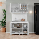 Cocina Napoleon Blanco 120x60cm con Mesón de Acero Inoxidable y sin Estufa - COCINAS | Bylmo