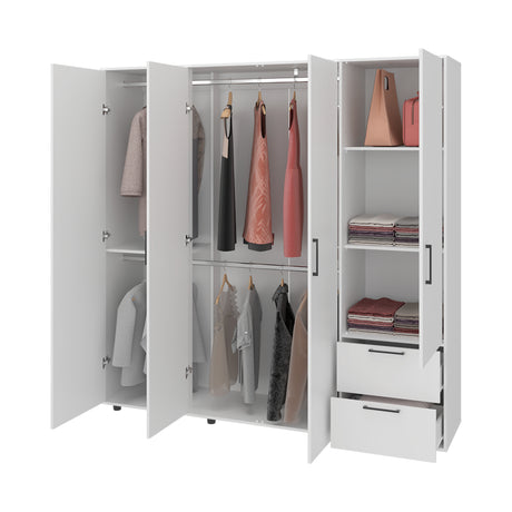 Closet Vance Blanco 200x200cm con Dos Cajones y Cuatro Puertas - CLOSETS | Bylmo