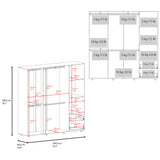 Closet Vance Blanco 200x200cm con Dos Cajones y Cuatro Puertas - CLOSETS | Bylmo