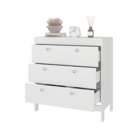 Cajonera Newcastle Blanco Marquez 80x84cm de Tres Hileras con Tres Cajones - CAJONERAS Y COMODAS | Bylmo