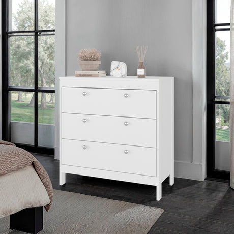 Cajonera Newcastle Blanco Marquez 80x84cm de Tres Hileras con Tres Cajones - CAJONERAS Y COMODAS | Bylmo