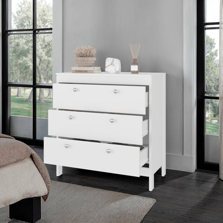 Cajonera Newcastle Blanco Marquez 80x84cm de Tres Hileras con Tres Cajones - CAJONERAS Y COMODAS | Bylmo