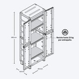 Combo Armario Rimax Barú Taupe 65x189cm Con Seis Compartimientos y con Patas - BARRAS Y MUEBLES AUXILIARES | Bylmo