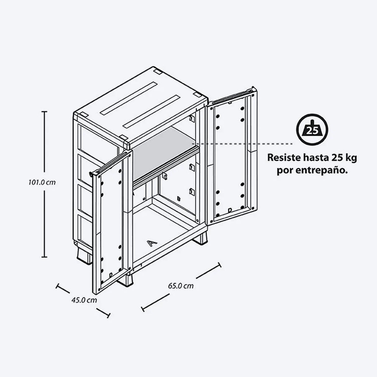 Combo Armario Rimax Barú Taupe 65x189cm Con Seis Compartimientos y con Patas - BARRAS Y MUEBLES AUXILIARES | Bylmo