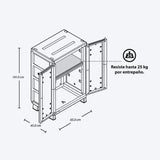 Combo Armario Rimax Rattan Taupe 65x189cm Con Seis Compartimientos y con Patas - BARRAS Y MUEBLES AUXILIARES | Bylmo