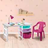 Combo Escritorio y Silla Infantil Rimax Fucsia 88x50cm con Tres Cajones - ESCRITORIOS | Bylmo