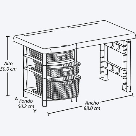 Combo Escritorio y Silla Infantil Rimax Lavanda 88x50cm con Tres Cajones - ESCRITORIOS | Bylmo