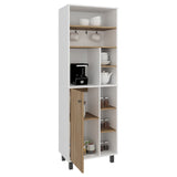 Estación de Café Carajillo Blanco y Blanco Marquez 60x180cm con Cinco Entrepaños y Diez Compartimientos - BARRAS Y MUEBLES AUXILIARES | Bylmo