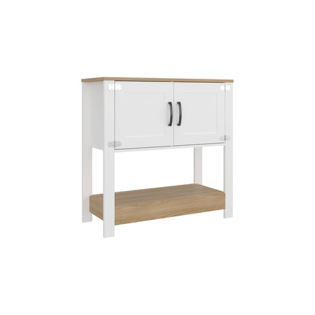 Estación de Café Latte Blanco y Blanco Marquez 89x88cm con Dos Compartimientos - BARRAS Y MUEBLES AUXILIARES | Bylmo