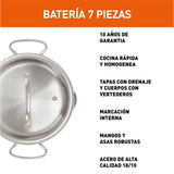 Batería de Cocina Imusa Maestro Plateado 54x19cm con Tapa - OLLAS Y SARTENES | Bylmo