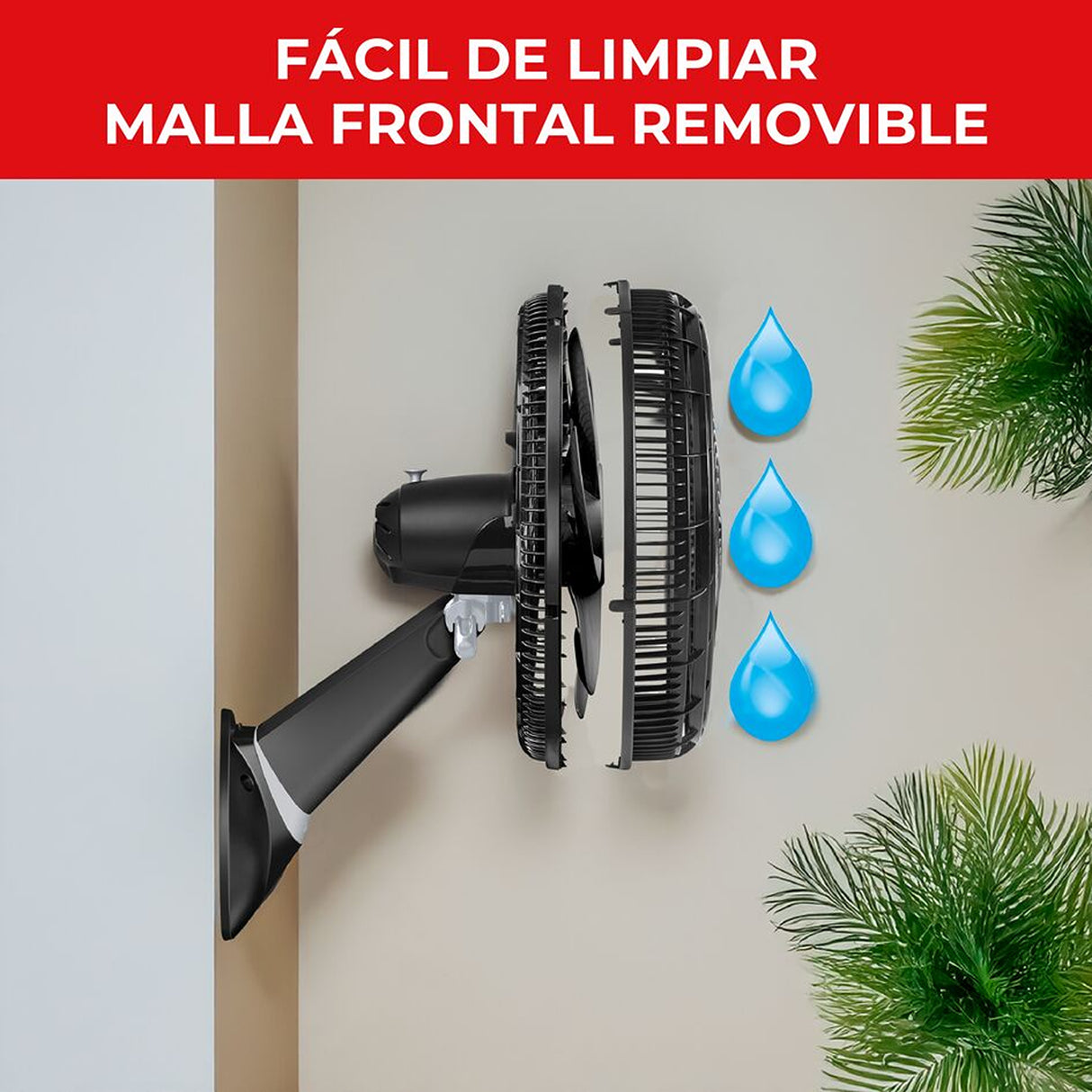 Ventilador de Pared Samurai Ultra Silence Force Negro 37.5x63cm de Cuatro Velocidades con Control Remoto y Pantalla Táctil - VENTILADORES | Bylmo