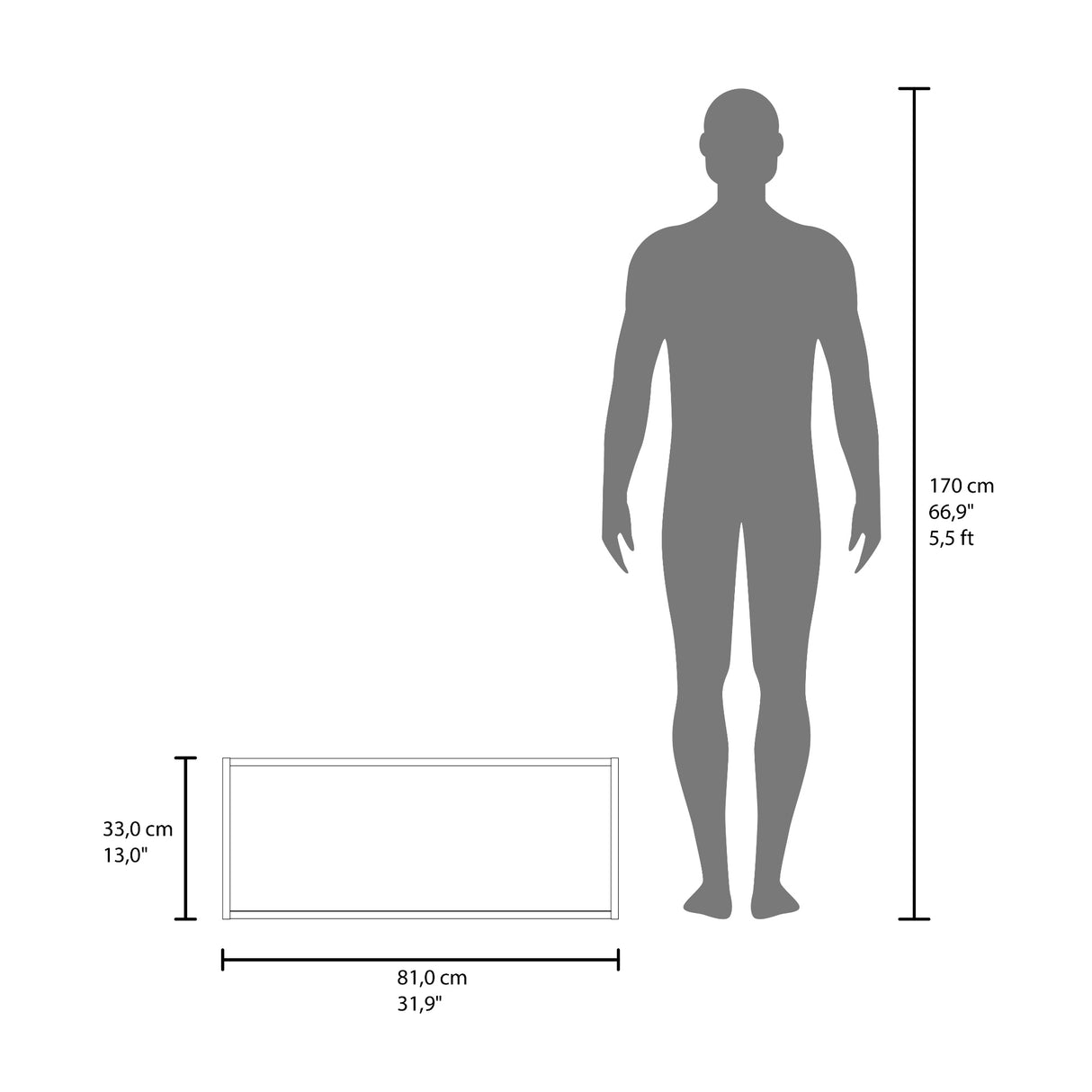 Gabinete de Oficina Office Fresno 81x33cm Rectangular Flotante - BIBLIOTECAS Y ESTANTERIAS | Bylmo