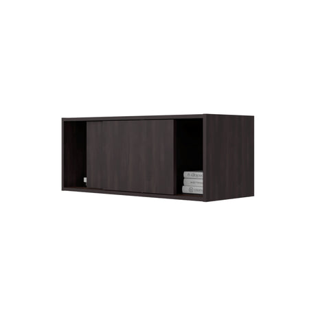 Gabinete de Oficina Office Nogal 81x33cm Rectangular Flotante - BIBLIOTECAS Y ESTANTERIAS | Bylmo