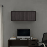 Gabinete de Oficina Office Nogal 81x33cm Rectangular Flotante - BIBLIOTECAS Y ESTANTERIAS | Bylmo