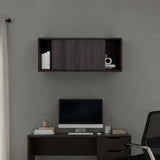 Gabinete de Oficina Office Nogal 81x33cm Rectangular Flotante - BIBLIOTECAS Y ESTANTERIAS | Bylmo