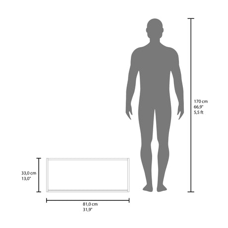 Gabinete de Oficina Office Nogal 81x33cm Rectangular Flotante - BIBLIOTECAS Y ESTANTERIAS | Bylmo