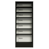 Zapatero Isis Negro 60x182cm Vertical de Siete Niveles - ZAPATEROS | Bylmo