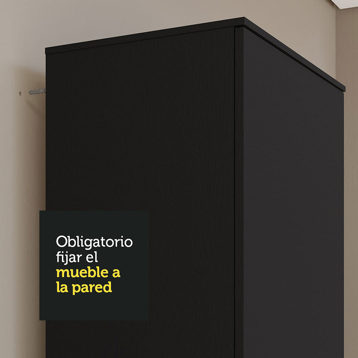 Zapatero Isis Negro 60x182cm Vertical de Siete Niveles - ZAPATEROS | Bylmo