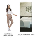 Zapatero Isis Negro 60x182cm Vertical de Siete Niveles con Espejo - ZAPATEROS | Bylmo