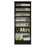 Zapatero Isis Negro 60x182cm Vertical de Siete Niveles con Espejo - ZAPATEROS | Bylmo