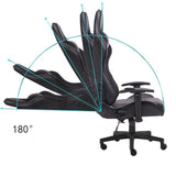 Silla Gamer Valorant Negro 52x133cm Reclinable con Soporte Lumbar y Apoya Cabezas - SILLAS DE OFICINA | Bylmo