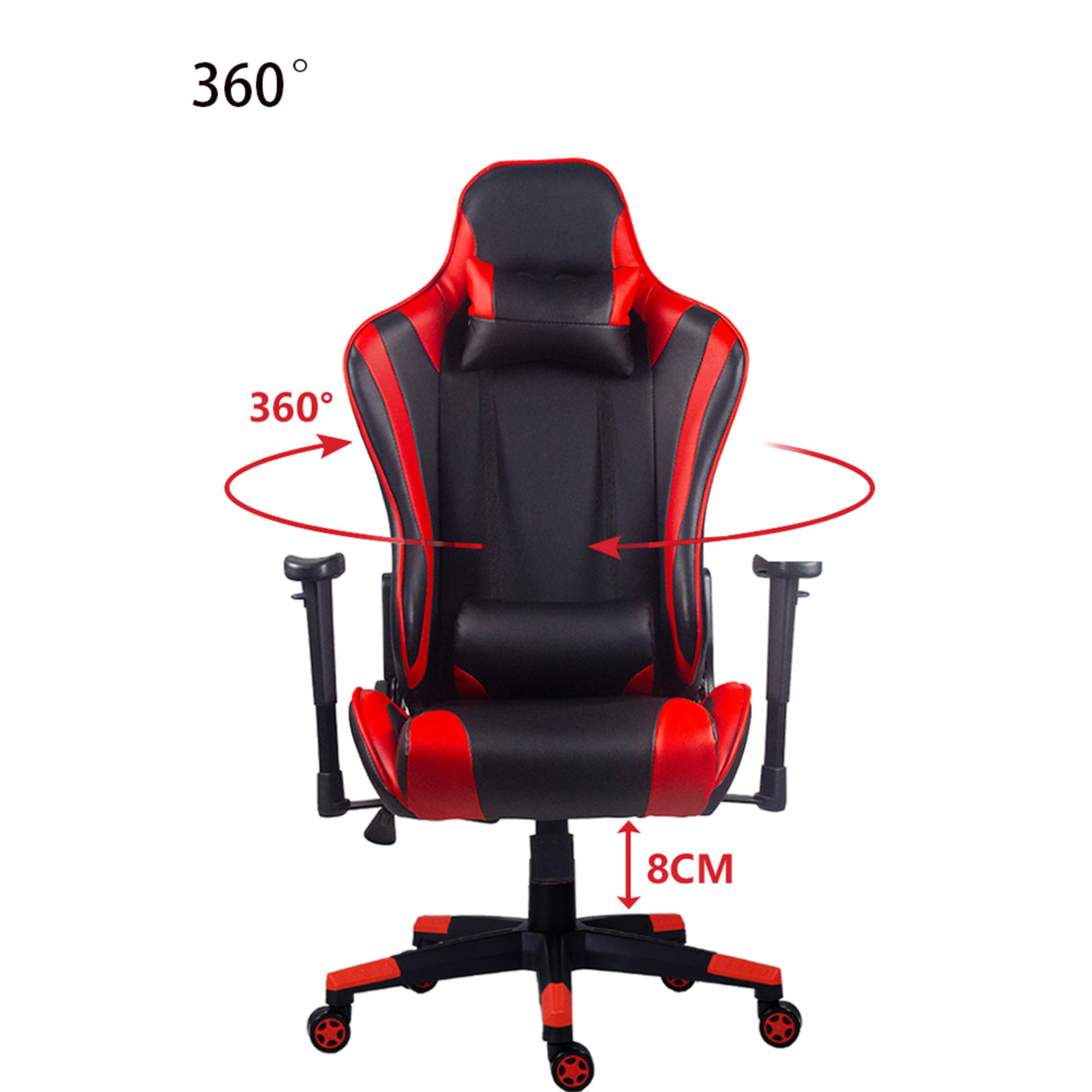 Silla Gamer Valorant Negro y Rojo 52x133cm Reclinable con Soporte Lumbar y Apoya Cabezas - SILLAS DE OFICINA | Bylmo