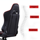 Silla Gamer Valorant Negro y Rojo 52x133cm Reclinable con Soporte Lumbar y Apoya Cabezas - SILLAS DE OFICINA | Bylmo
