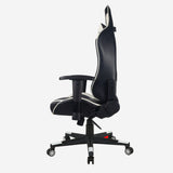 Silla Gamer Valorant Negro y Blanco 52x133cm Reclinable con Soporte Lumbar y Apoya Cabezas