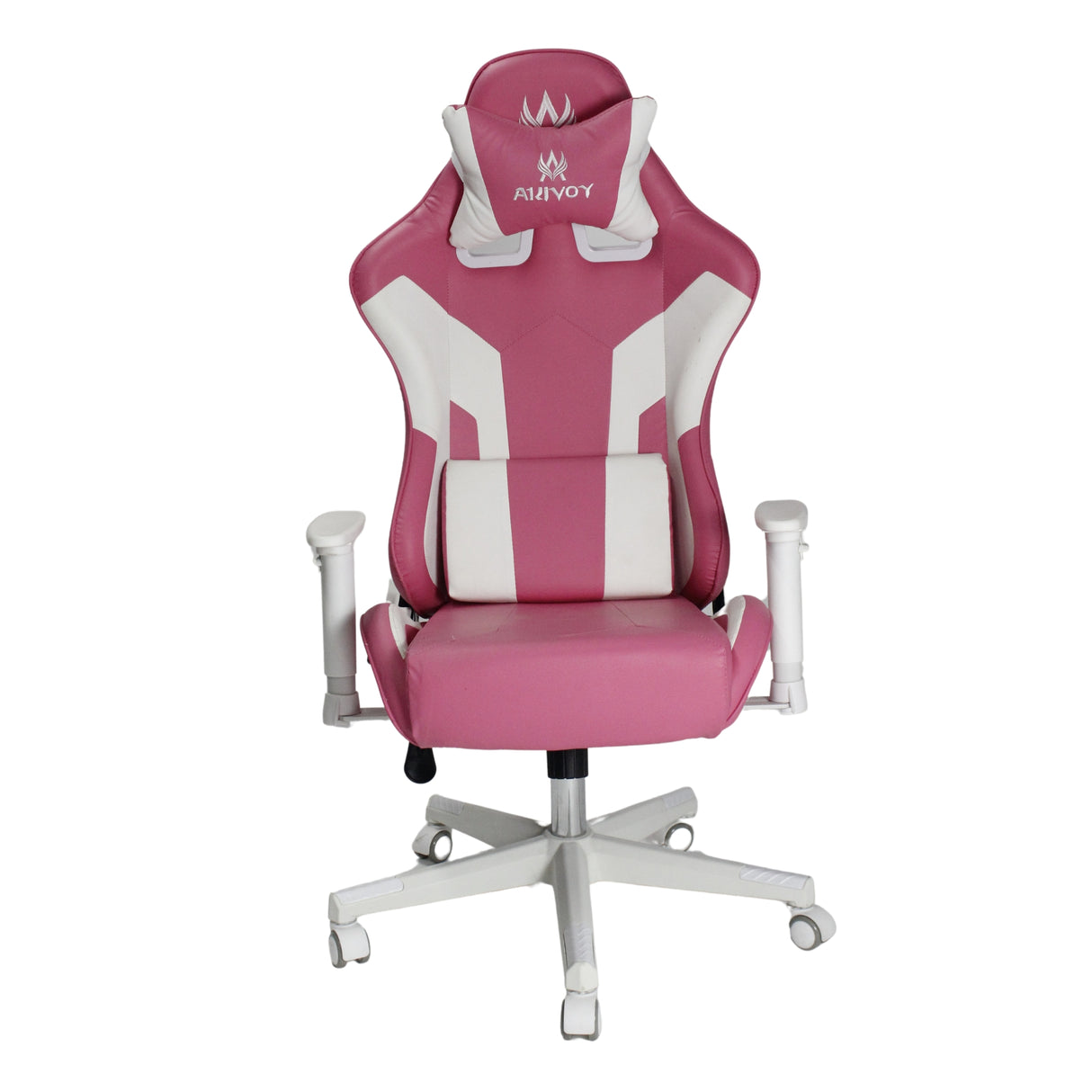 Silla Gamer Ktty Rosa y Blanco 54x137cm Reclinable con Soporte Lumbar y Apoya Cabezas - SILLAS DE OFICINA | Bylmo
