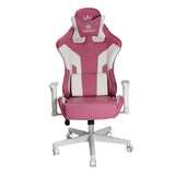 Silla Gamer Ktty Rosa y Blanco 54x137cm Reclinable con Soporte Lumbar y Apoya Cabezas - SILLAS DE OFICINA | Bylmo