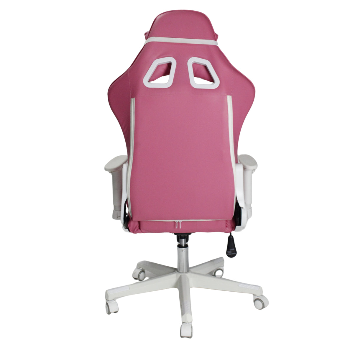 Silla Gamer Ktty Rosa y Blanco 54x137cm Reclinable con Soporte Lumbar y Apoya Cabezas - SILLAS DE OFICINA | Bylmo