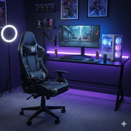 Silla Gamer Black Cops Negro 51x132cm Reclinable con Soporte Lumbar y Apoya Cabezas - SILLAS DE OFICINA | Bylmo