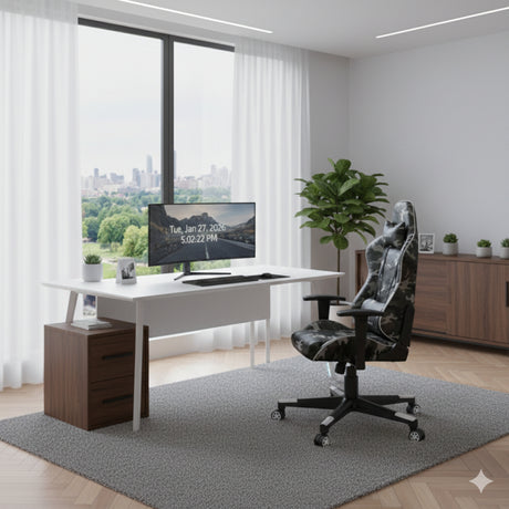 Silla Gamer Warzone Negro 54x137cm Reclinable con Soporte Lumbar y Apoya Cabezas - SILLAS DE OFICINA | Bylmo