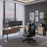 Silla Gamer Creed Negro 51x132cm Reclinable con Soporte Lumbar y Apoya Cabezas - SILLAS DE OFICINA | Bylmo