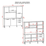 Alacena Ferrara Castaño y Blanco 180x198cm con Seis Puertas y con Un Cajón - ALACENAS Y MUEBLES MICROONDAS | Bylmo