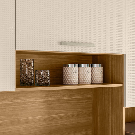 Alacena Ferrara Castaño y Beige 180x198cm con Seis Puertas y con Un Cajón - ALACENAS Y MUEBLES MICROONDAS | Bylmo