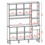 Alacena Slow Castaño y Beige 200x161cm con Ocho Puertas y con Un Cajón - ALACENAS Y MUEBLES MICROONDAS | Bylmo
