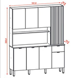 Alacena Slow Castaño y Blanco 200x161cm con Ocho Puertas y con Un Cajón - ALACENAS Y MUEBLES MICROONDAS | Bylmo