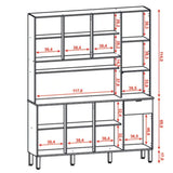 Alacena Slow Castaño y Blanco 200x161cm con Ocho Puertas y con Un Cajón - ALACENAS Y MUEBLES MICROONDAS | Bylmo