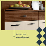 Alacena Golden Plus Castaño 120x173cm con Ocho Puertas y con Dos Cajones - ALACENAS Y MUEBLES MICROONDAS | Bylmo