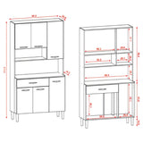 Alacena Juri Castaño y Beige 90x173cm con Seis Puertas y con Un Cajón - ALACENAS Y MUEBLES MICROONDAS | Bylmo