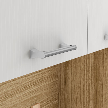 Alacena Cris Castaño y Blanco 86x171cm con Cuatro Puertas y con Un Cajón - ALACENAS Y MUEBLES MICROONDAS | Bylmo