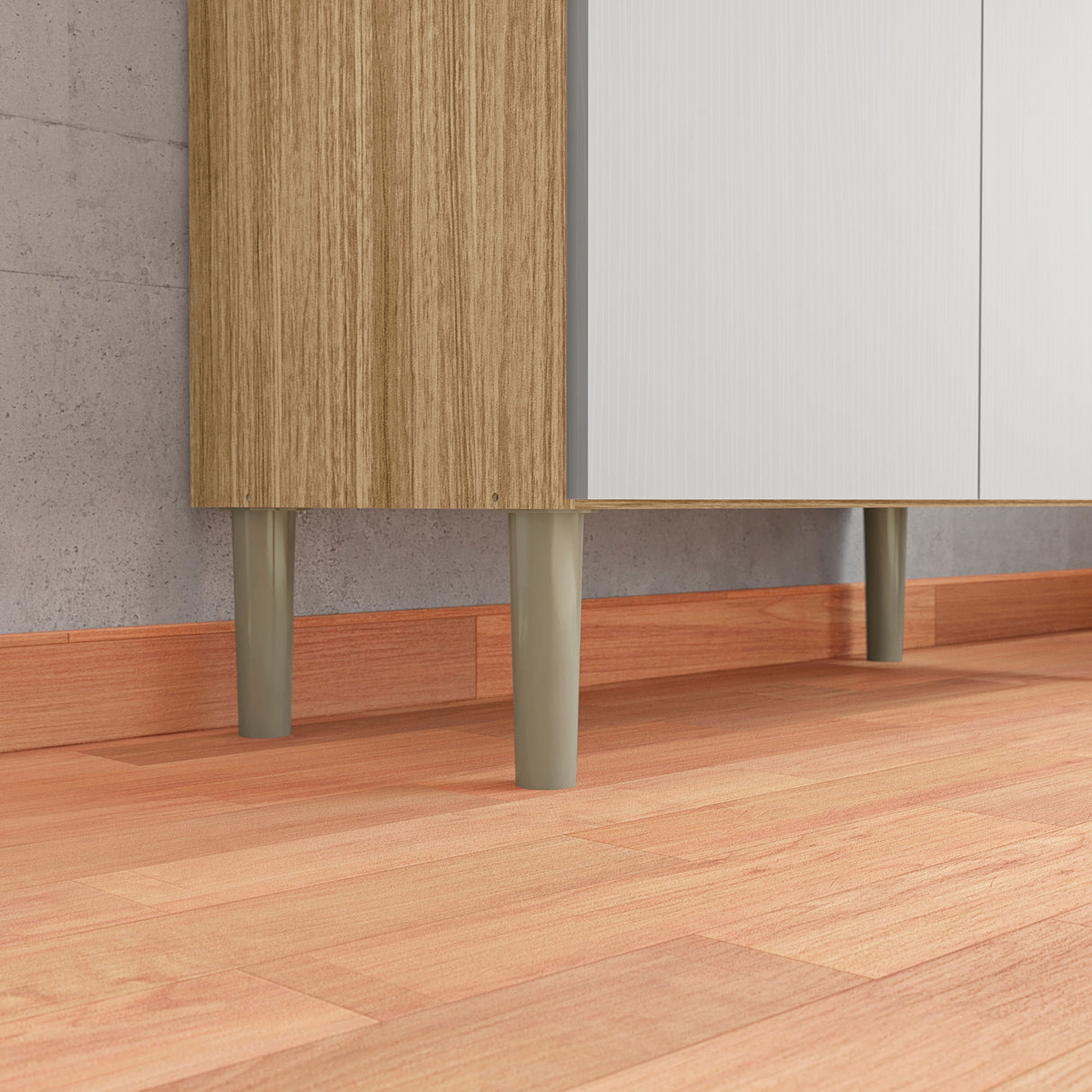 Alacena Cris Castaño y Blanco 86x171cm con Cuatro Puertas y con Un Cajón - ALACENAS Y MUEBLES MICROONDAS | Bylmo